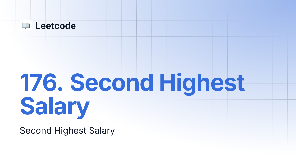 176 second highest salary leetcode